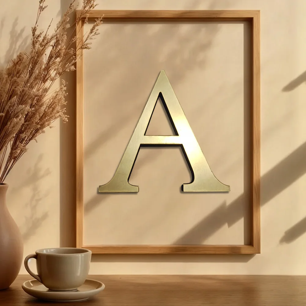 ضوء الذهب الإنجليزية رسائل ملصقات جدار 10 سنتيمتر جدار الفن الأبجدية ذاتية اللصق ثلاثية الأبعاد الاكريليك مرآة + إيفا عدد ديكور المنزل