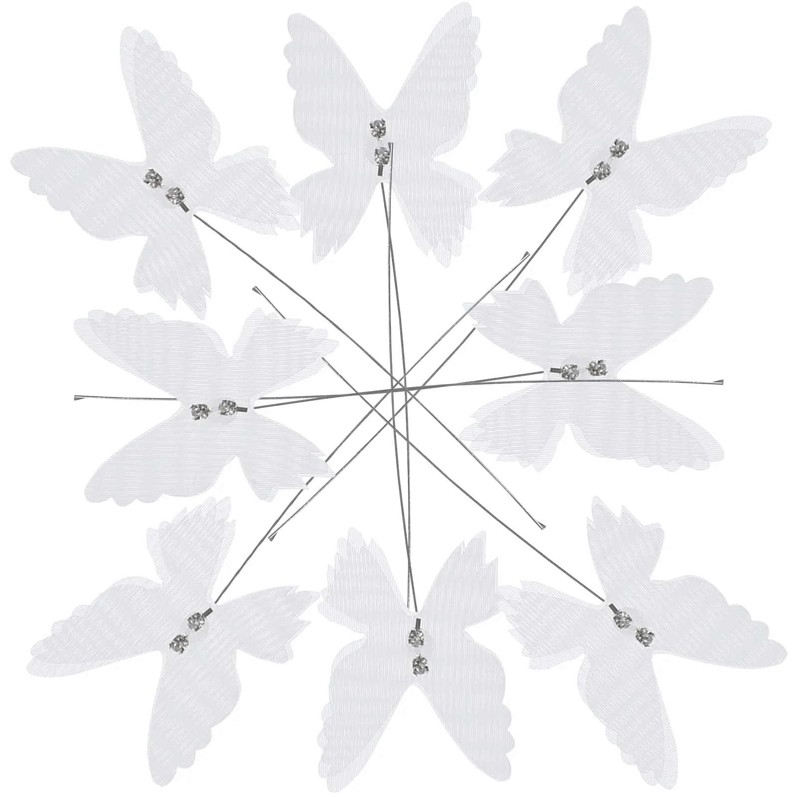 

10pcs 5 White Decorations Topping Wedding Party Birthday Reusable Butterfly Paper Exquisite Cake Topper Topper Cake Decor