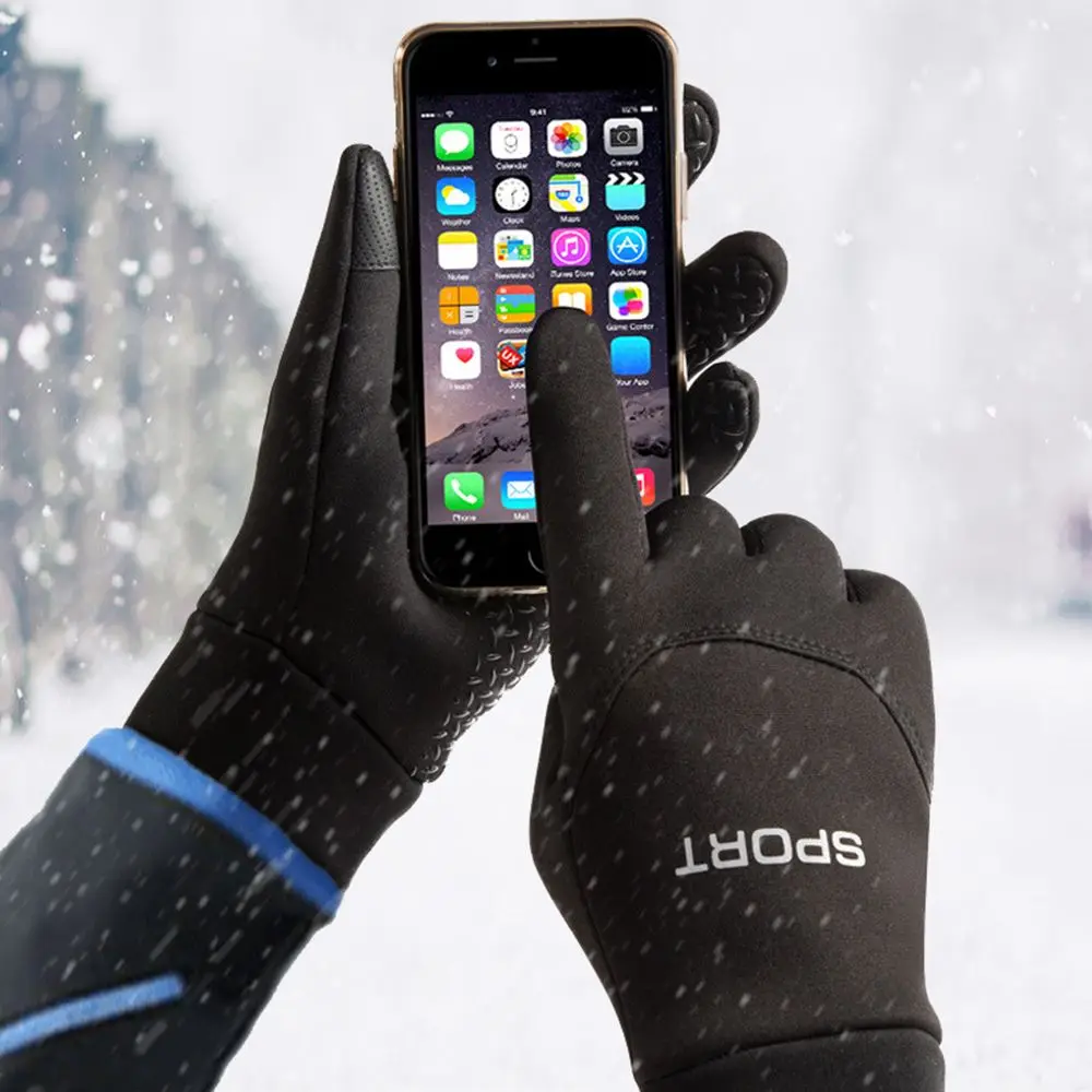 Guanti invernali da uomo Touchscreen Running guanti sportivi da ciclismo da sci caldi antivento impermeabili antiscivolo