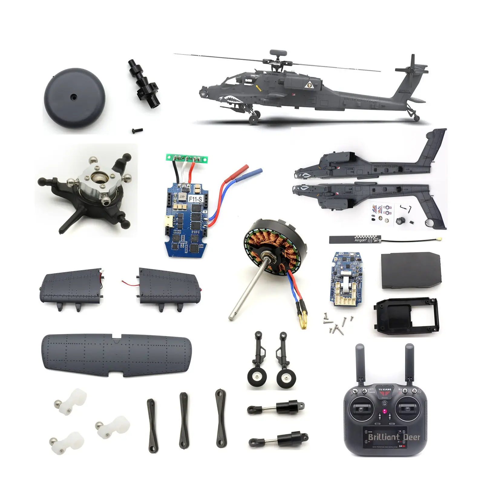 Pièces de rechange d'origine pour hélicoptère RC stabilisé par GPS YuXiang F11S Apache, tête de rotor à lame principale