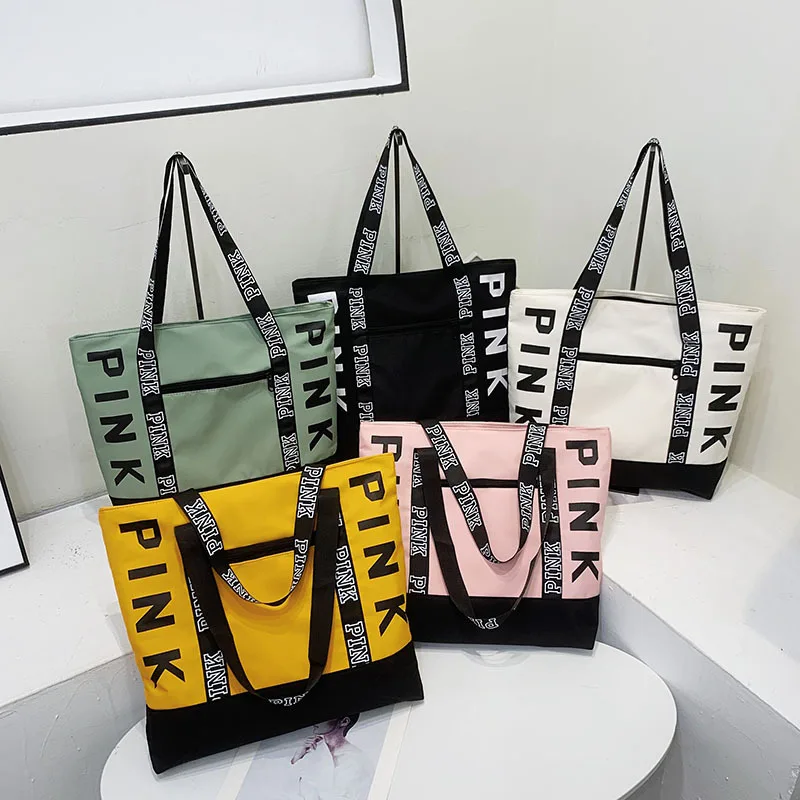 KPOP Leisure Trend Large Capacity Tote Bag Letter Printed Small Niche Minimalist Shoulder Bag Fashion Stylish Handbag Fans Gift