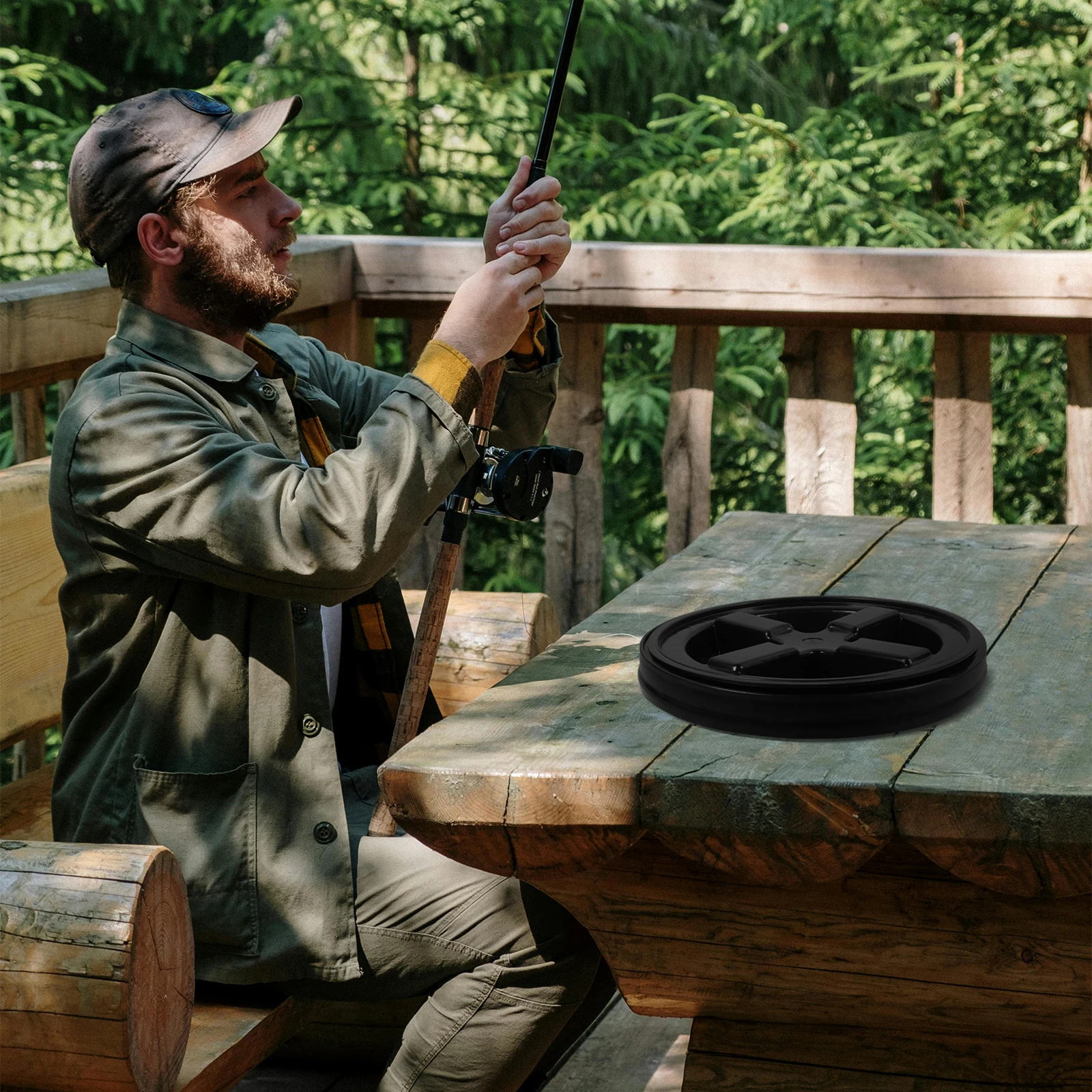 

Gallon Bucket Lid Reusable Heavy Duty Plastic Cover for Water Jug Fishing Container Leak Proof Replacement Cap for Car Wash