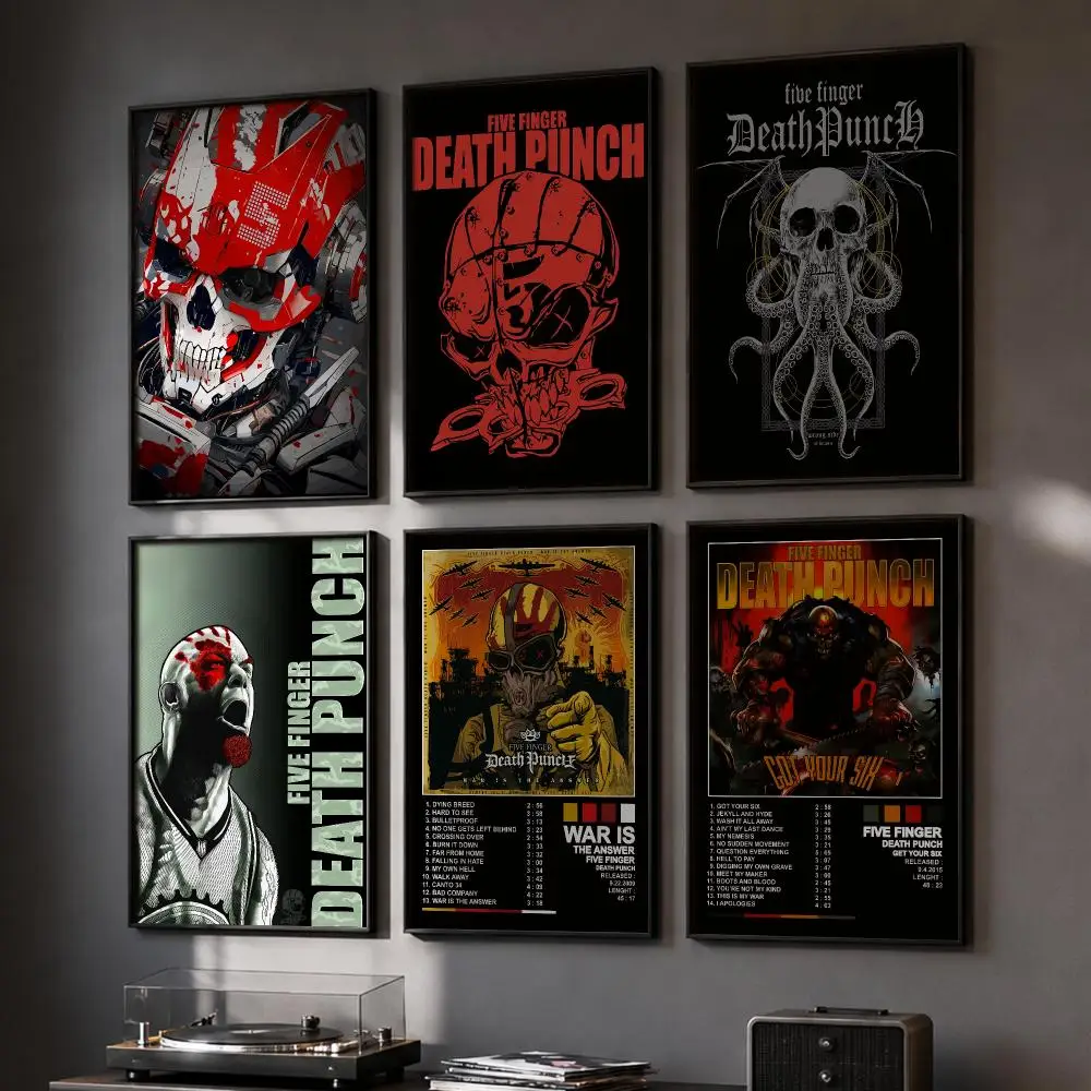 Music Five F-Finger Death PunchS Poster HD Wandaufkleber für Zuhause, Flur, Wohnzimmer, Schlafzimmer, Bar, Büro, Dekor, Kunstdrucke