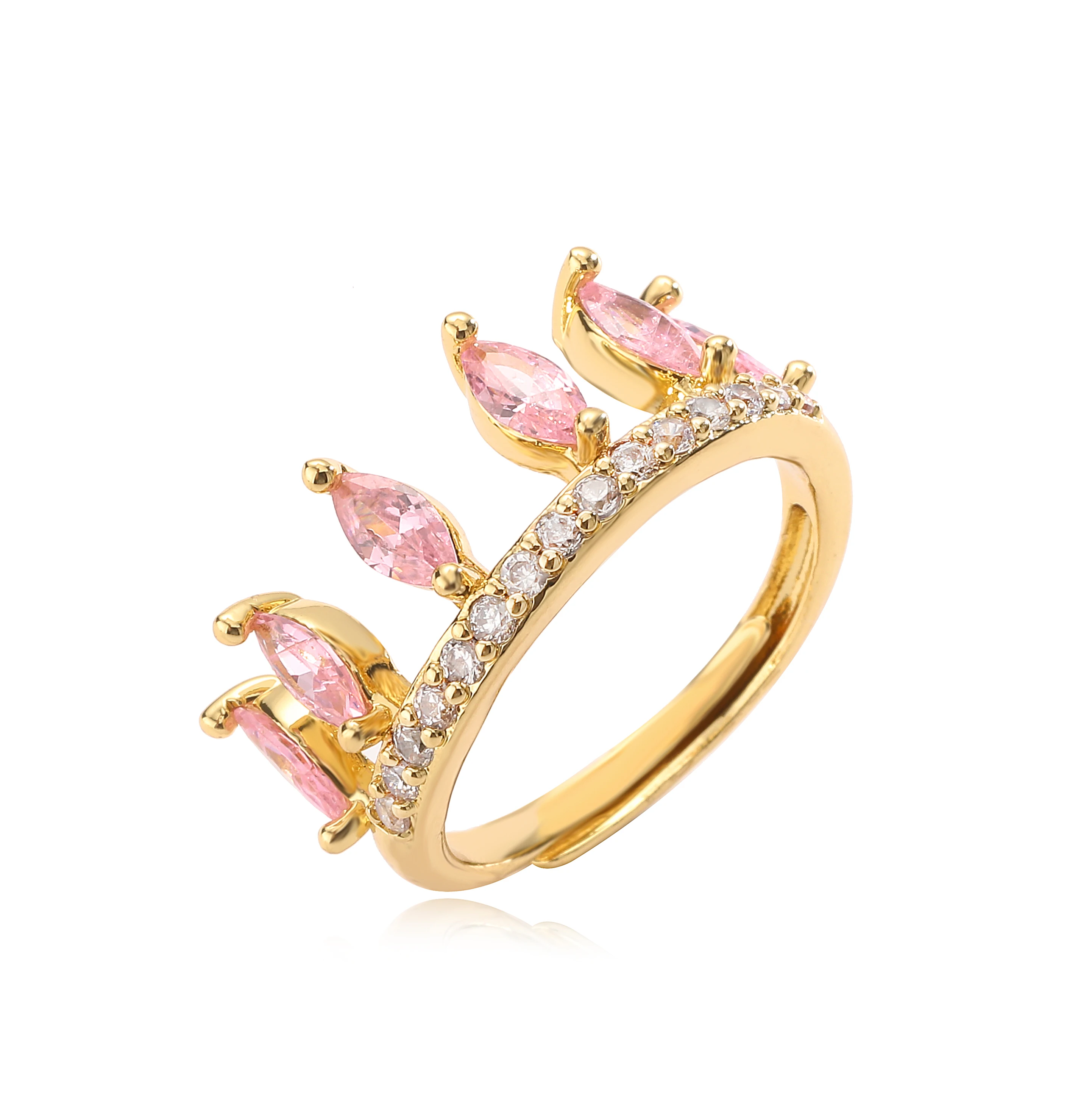 خواتم زركون مرصعة بالكامل للسيدات ، لون ذهبي ، مجوهرات حفلات بسيطة ، إكسسوارات يومية عصرية