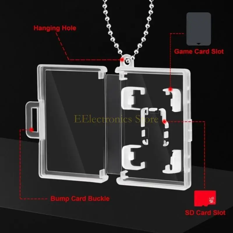 2Pcs Game Card Holder Case Portable Keychain Storage Box for Nintendo Switch Cartridges, Protective Shell
