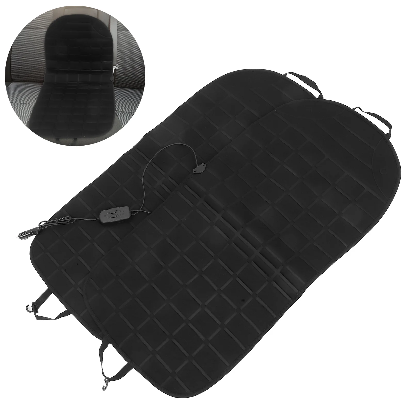 

2Pcs Heated Seat Cushion Winter Warm Cover Full Back Support Fast Heat Vehicle Office Chair Pad Winter Heated Chair Pad
