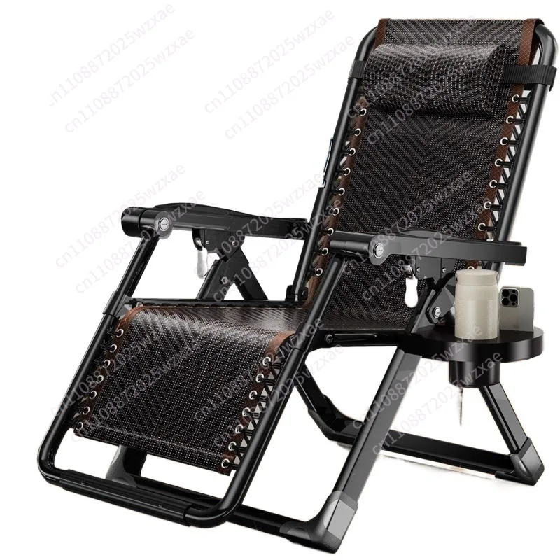 Reclining chair folding lunch break backrest lazy nap chair dual-purpose adult balcony comfortable summer casual rattan chair