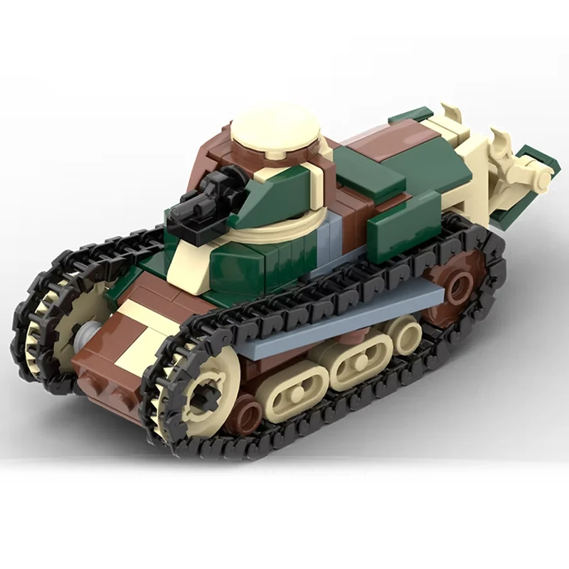 Ft-17 Heavy Military Tank Model MOC Building Bricks War Equipment Style Modular Technology Gifts Holiday Assemble Toys Suit