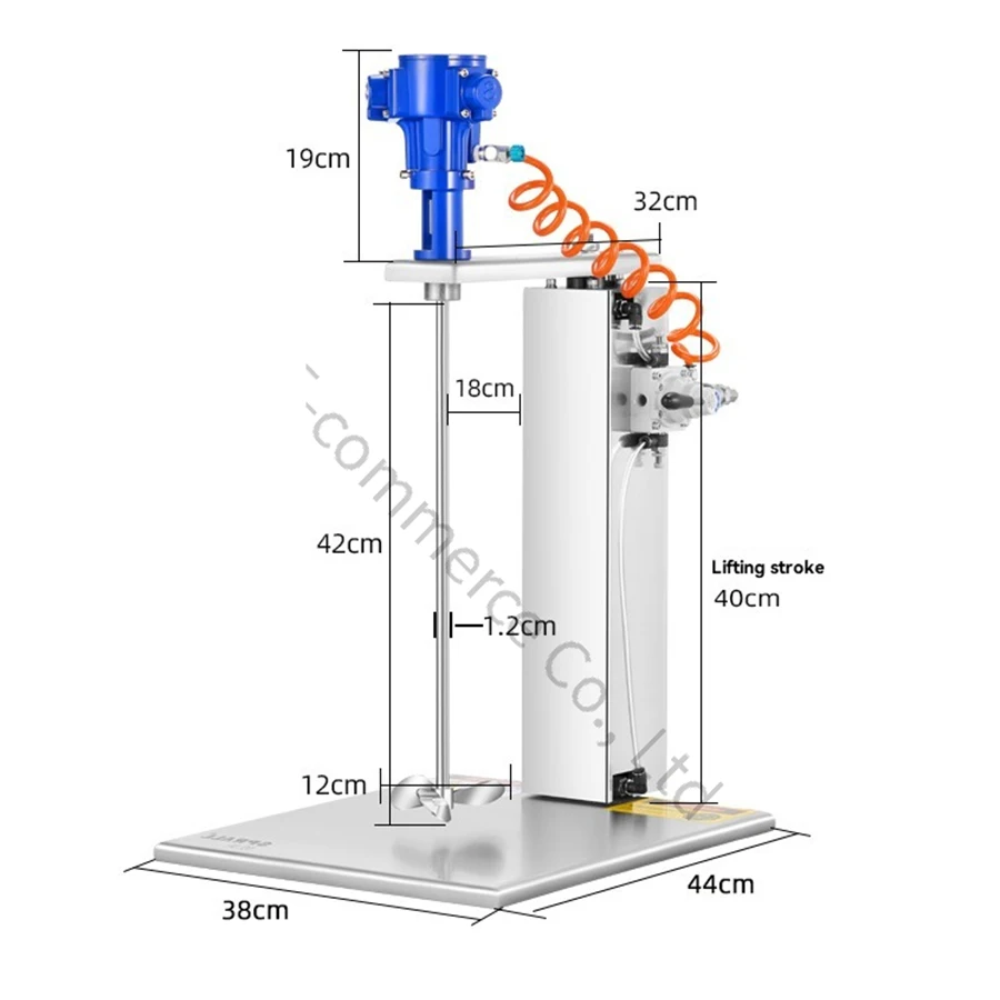 SP-5G-A 5gallons Pneumatic Blender Industrial Lift Paint Blender Small Bucket Dispersed Liquid Ink Adhesive Coating