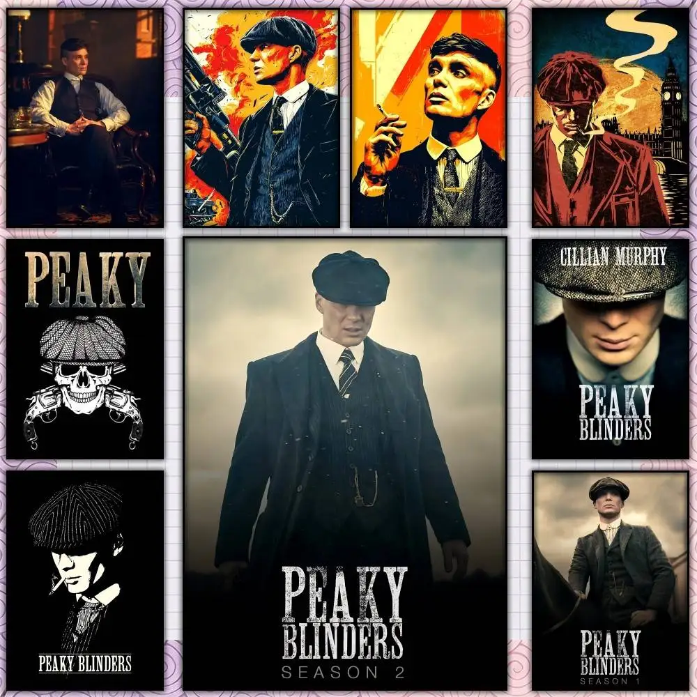 The S-Shelby Saga-a Movie P-Peaky BlinderS  Poster Self-adhesive Art Waterproof Paper Sticker Coffee House Bar Room Wall Decor