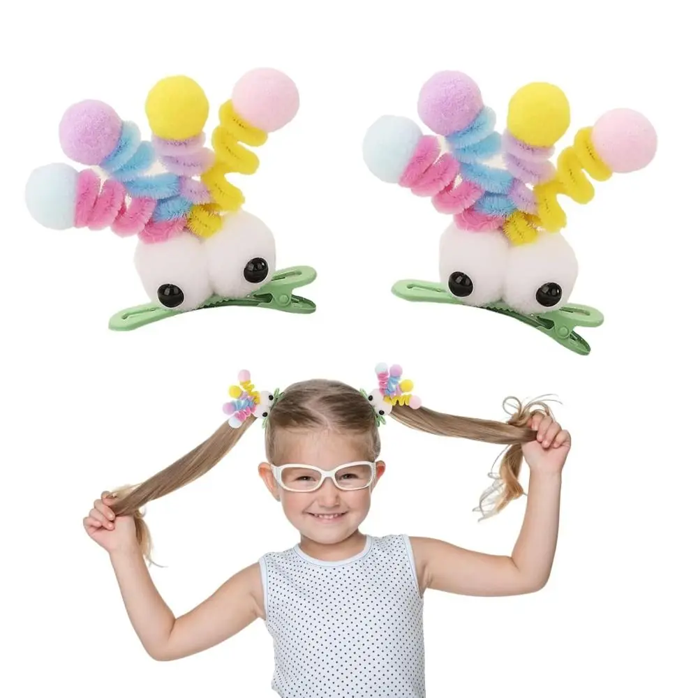

Fashion Quirky Fluffy Pom Poms Hair Clips Cute Crazy Hair Day Accessories Duckbill Hairpins Party Modeling Hair Accessories