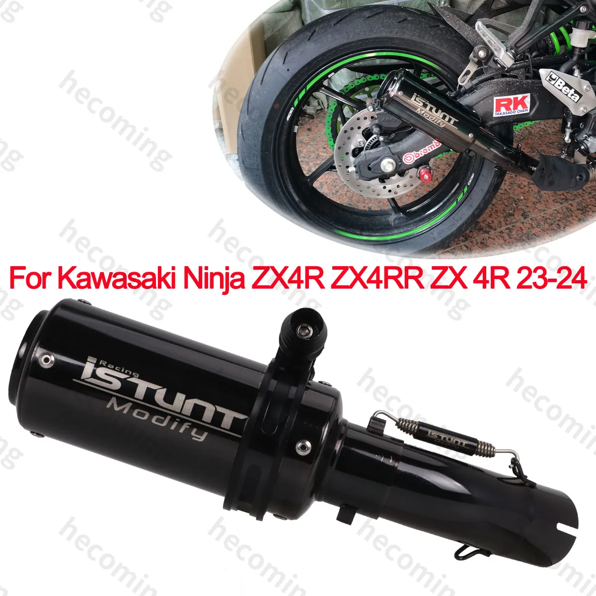 

Motorcycle Exhaust System Slip on For Kawasaki Ninja ZX4R ZX4RR 2023 2024 2025 Muffler Tips Link Mid Pipe zx4r Exhuast Modify