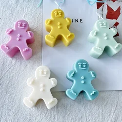 Creative Silicone Mold DIY Christmas Gingerbread Man Candle Making Handmade Soap Mold Christmas Gifts Home Decor Craft Supplies