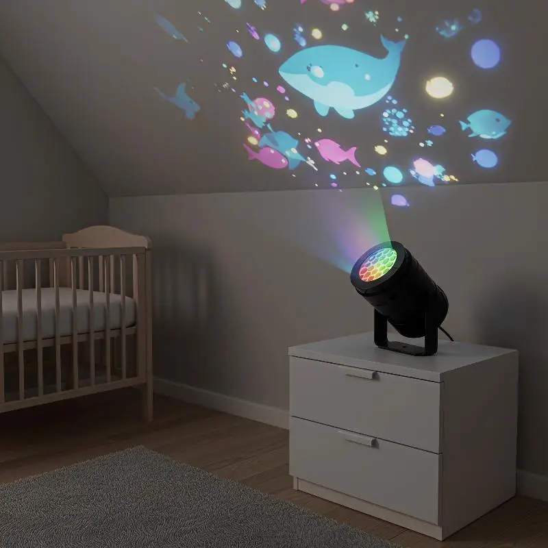 Ocean Pattern USB Projector Light Flicker Free LED Atmosphere Lamp IP65 Waterproof Outdoor Lighting for Stage Yard Party Decor