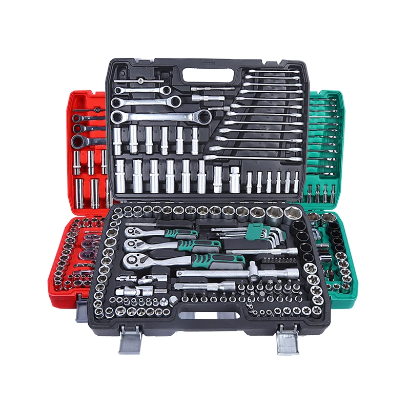 151pcs Chrome Vanadium Steel Manual Tool Kit Metric Ratchet Socket Wrench Automotive Mechanical Repairs Durable Tool Set