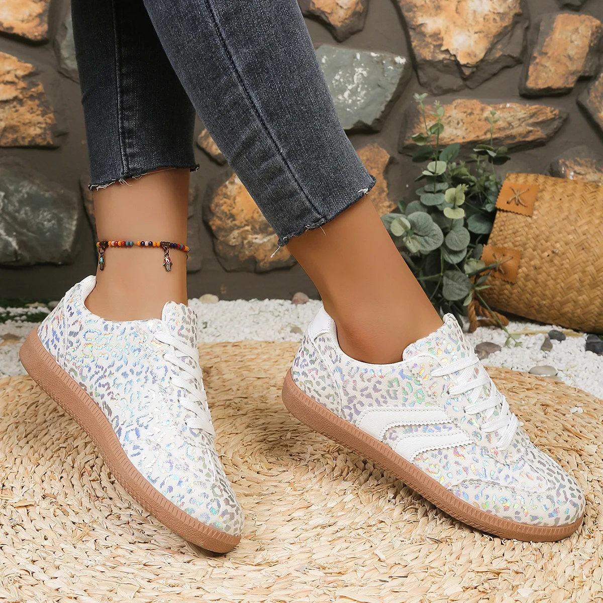 2026 Spring Autumn New Women's Vulcanized Shoes Breathable Wear resistant Height Increasing Lace up Versatile Comfortable