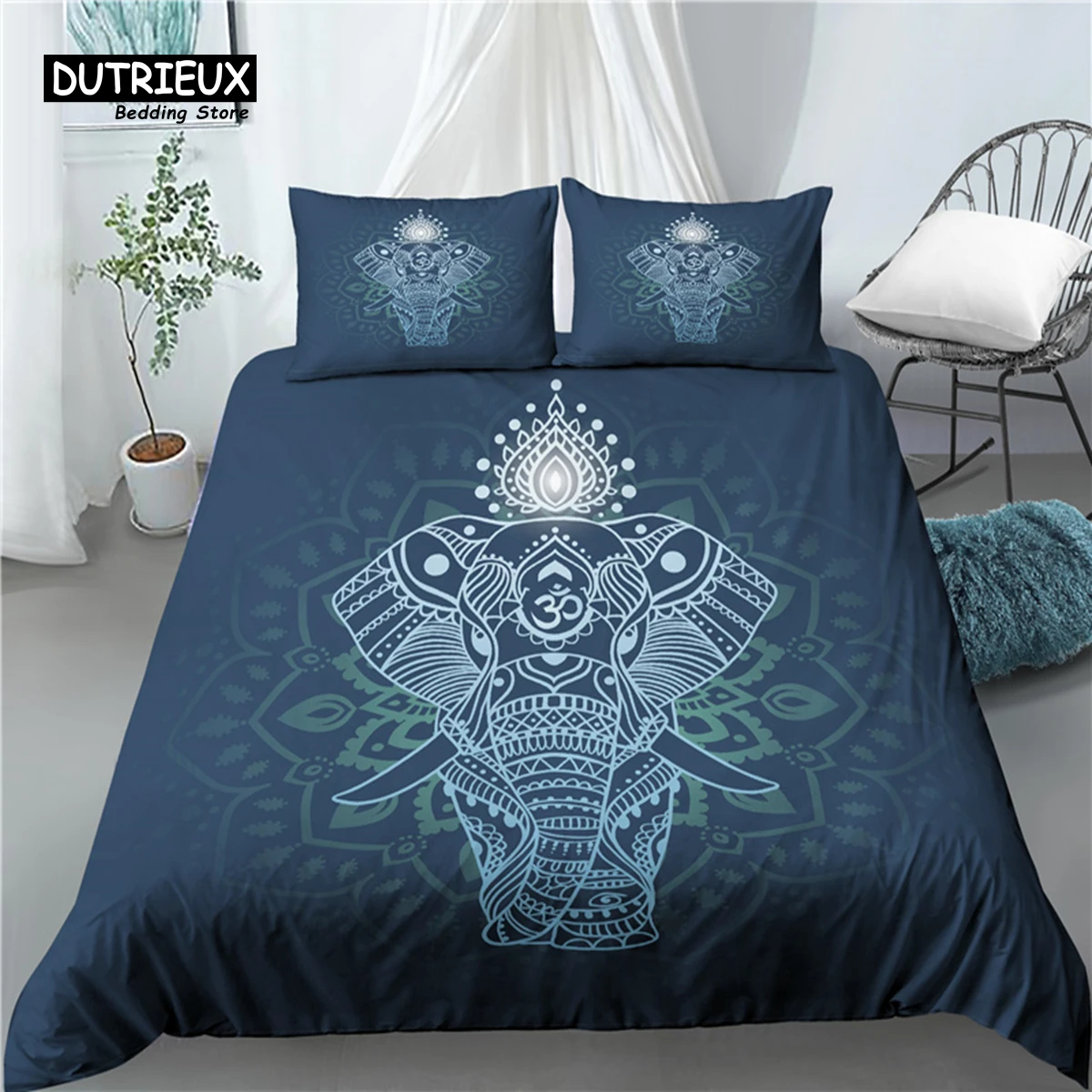 

Home Living Luxury 3D Elephant Print 2/3Pcs Comfortable Duvet Cover PillowCase Bedding Sets Queen and King EU/US/AU Size