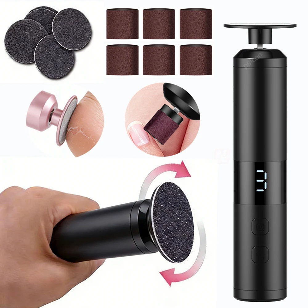

Electric Foot Callu Remover Rechargeable Foot File Foot Care Heel Dead Skin Cuticle Remover Electric Foot Grinder with Sandpaper