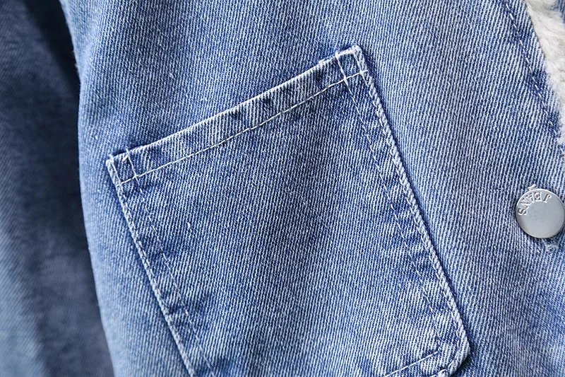Baby Mädchen Jeans-Fleece-Kapuzenjacke 2026 Herbst Winter Kinder Niedliche Hasen-Applikation Dicker Warmer Mantel Kinderbekleidung Oberbekleidung – Detail 12