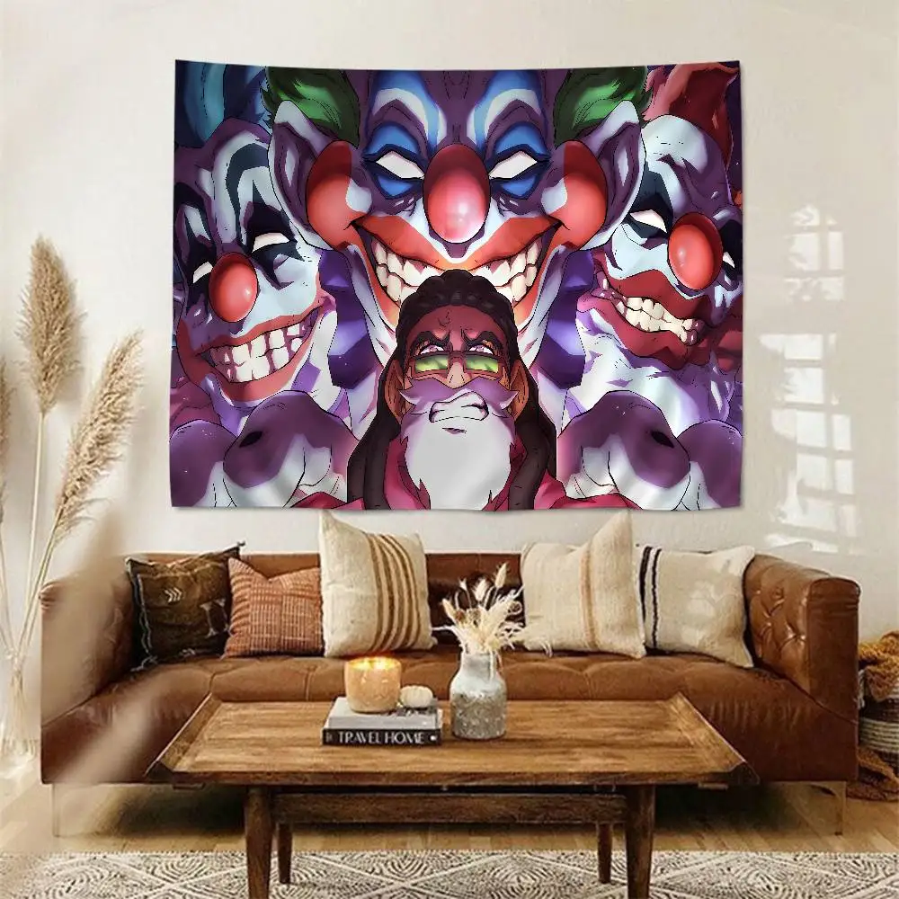 Killer Klowns from Outer Space Chart Tapestry for Living Room Home Dorm Decor Art Home Decor