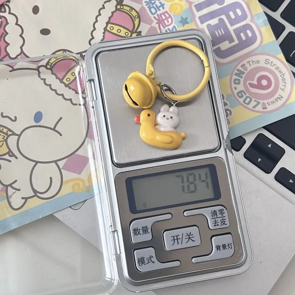 Car Key Accessories Cartoon Duck Rabbit Cute Keychain Bag Accessories with a Bell Cartoon Hangings Gift Ornament Bag Keyring
