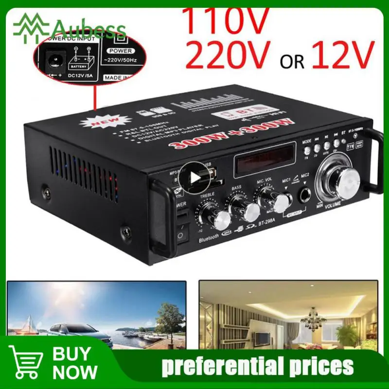 Digital Home Amplifiers Audio Display 300W+300W 110-220V Digital HIFI Audio Stereo Power Amplifier 2 Channel