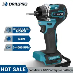20+1 Torque 1/4inch Brushless Electric Screwdriver 280N.m Cordless Electric Drill Power Tool For Makita 18V Battery by Drillpro