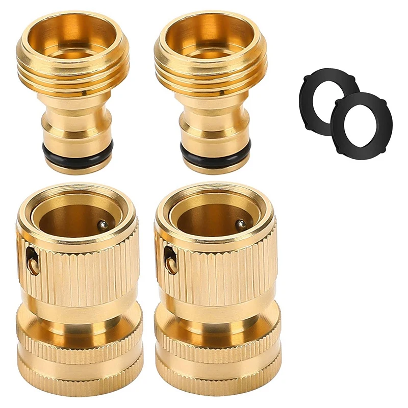 

Garden Hose Quick Connect: Hose Fittings Quick Release Hose Connector, Water Hose Connectors 3/4 Inch Male 2 Sets