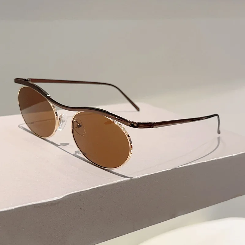 Vintage Kleine Runde Legierungs-Steampunk-Sonnenbrille für Männer Neue Mode Gradient Gothic Punk Sonnenbrille für Frauen Trendige Fahrbrille – Detail 7
