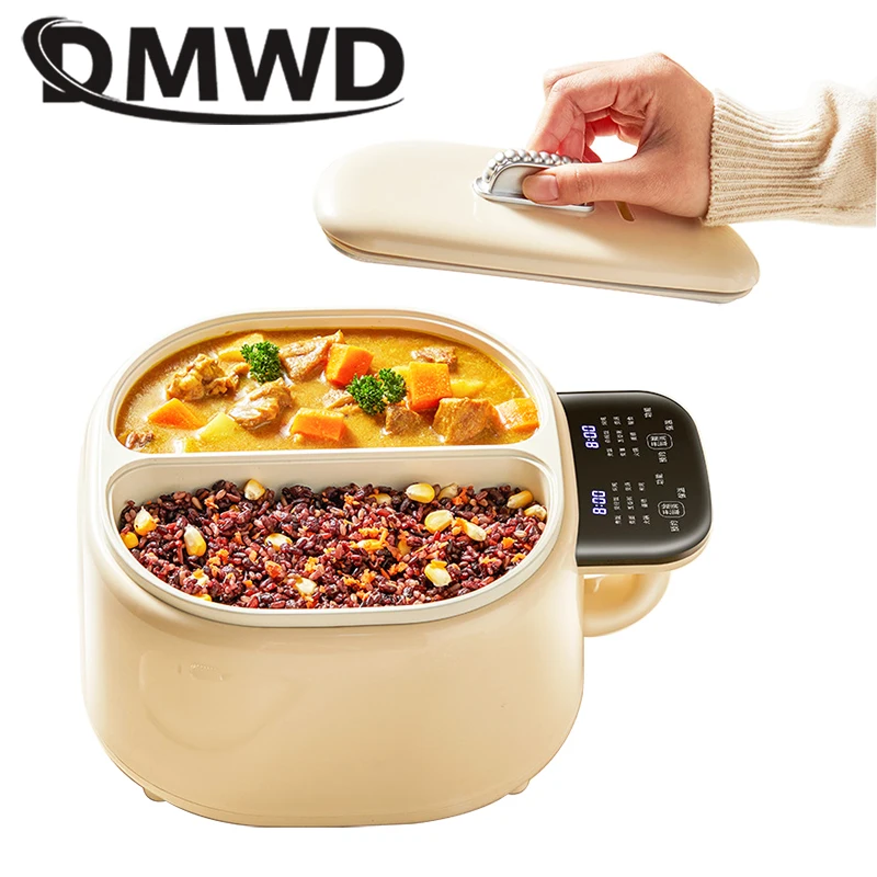 2L Electric Micro Pressure Cooking Pot Double Gallbladder Rice Cooker Smart Food Steamer Noodles Stew Skillet Hotpot Frying Pan