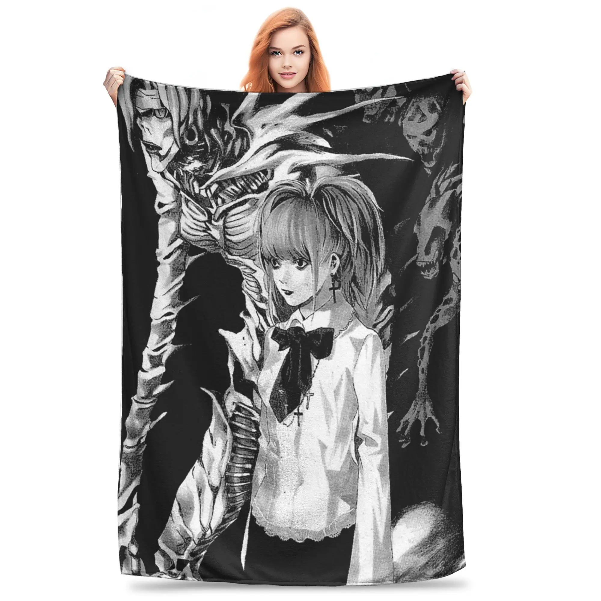 

Deathnotes Misa Manga Flannel Throw Blanket Anime Blankets for Sofa Travel Lightweight Thin Bedspread
