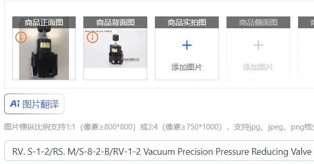 RV. S-1-2/RS. M/S-8-2-B/RV-1-2 Vacuum Precision Pressure Reducing Valve