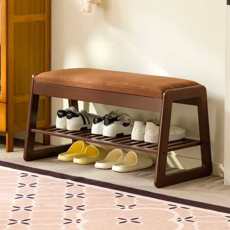 Exquisite Multi-functional Solid wood shoe changing stool door household storage entry narrow shoe stool can sit shoe cabinet