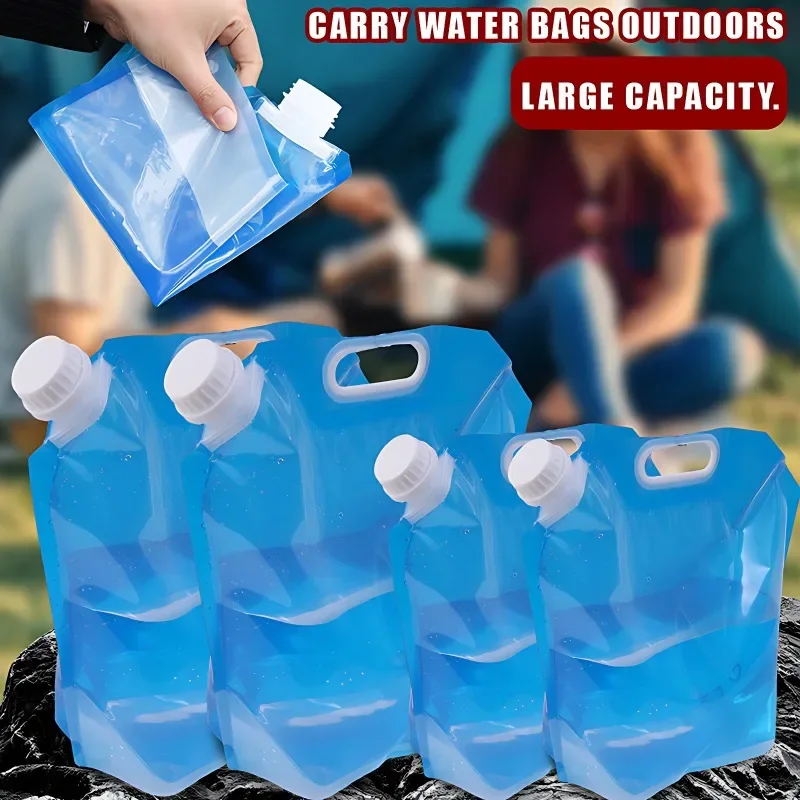 High Capacity Outdoor Water Bag 5/10L Folding Water Bag Canister Tasteless Safety Seal Lightweight Drinking Water Storage Bag