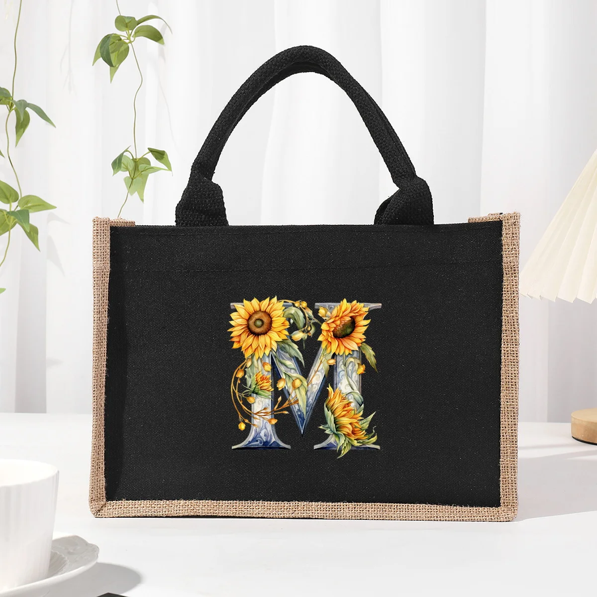 Sunflower letter hot stamping letter printed women's handbag with large capacity waterproof leisure commuting bag inside