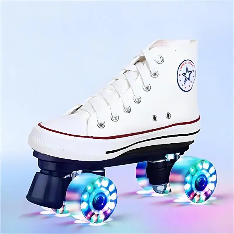 Professional Inline Roller Skates Adult Rollers Skating Shoes Boys Roller Skate Flashing 4 Wheels Sneaker Slalom Racing Skates