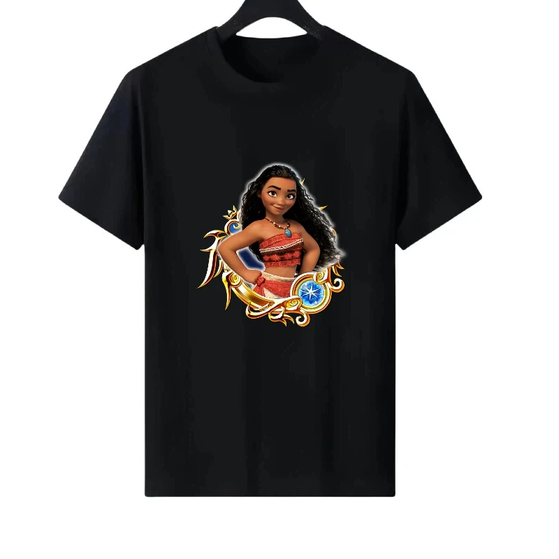 

Disney Moana Print Pattern Woman Round Neck Kawaii Parent-Child Clothing Top Ladies Cheap Y2k Short Sleeves T-Shirt Sweatshirts