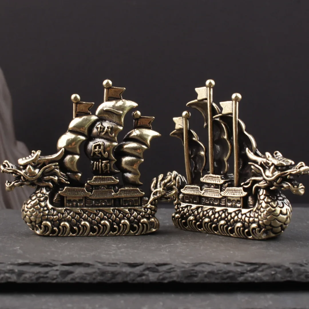 Dragon Boat Smooth Sailing Home Office Ornament Brass Sailing Boat Ornament Brass Ornament Brass Ornament