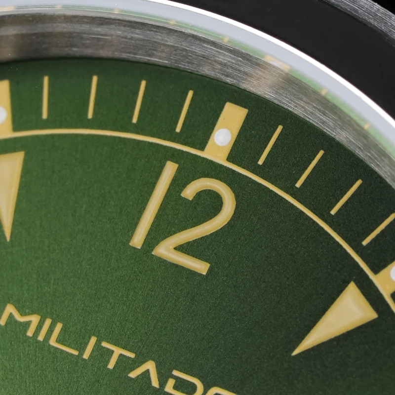 Militado ML08 ساعة عسكرية للرجال روندا 515 حركة الياقوت مضيئة ساعات عتيقة 10Bar مقاوم للماء ساعة من الفولاذ المقاوم للصدأ