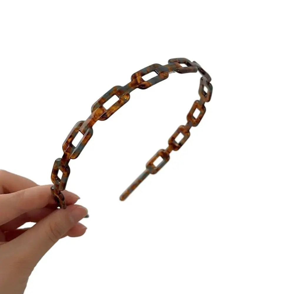 Simple Geometric Chain Hairband Irregular Women Hair Hoop Acetate Headband Headwear Hair Accessories Thin Hairhoop Student