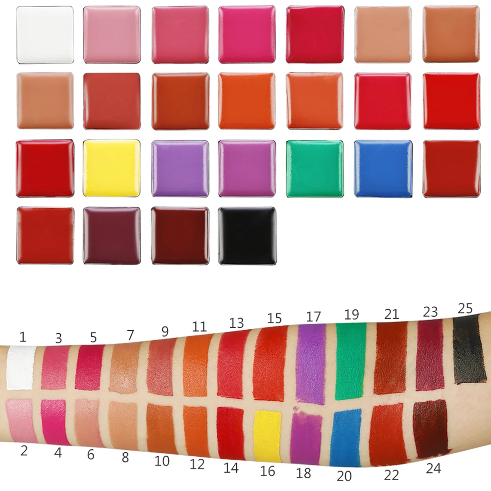 Kit de maquillaje con placa de lápiz labial, 25 colores, herramienta de belleza hidratante duradera para mujeres, niñas y mujeres