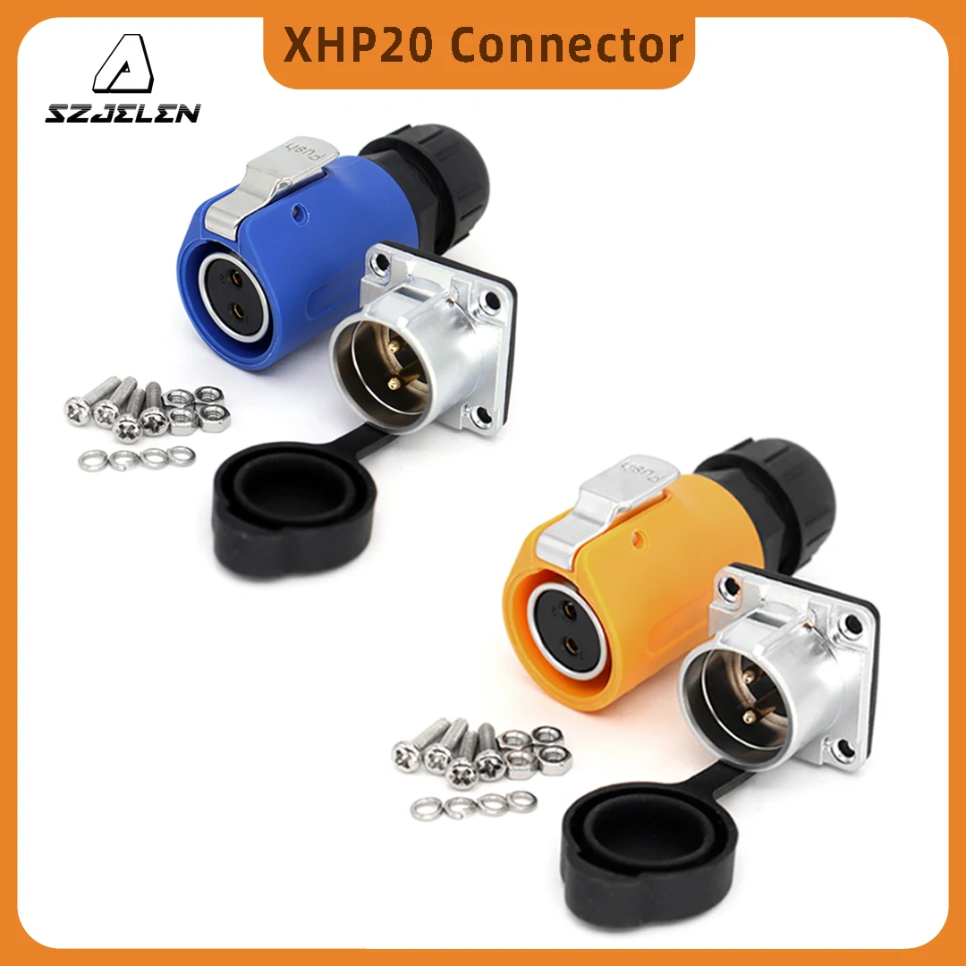 XHP20 2-12Pin Square Panel Connector Commbo set Waterproof IP67 Male Female Plug With Socket Wire Power Panel Connectors