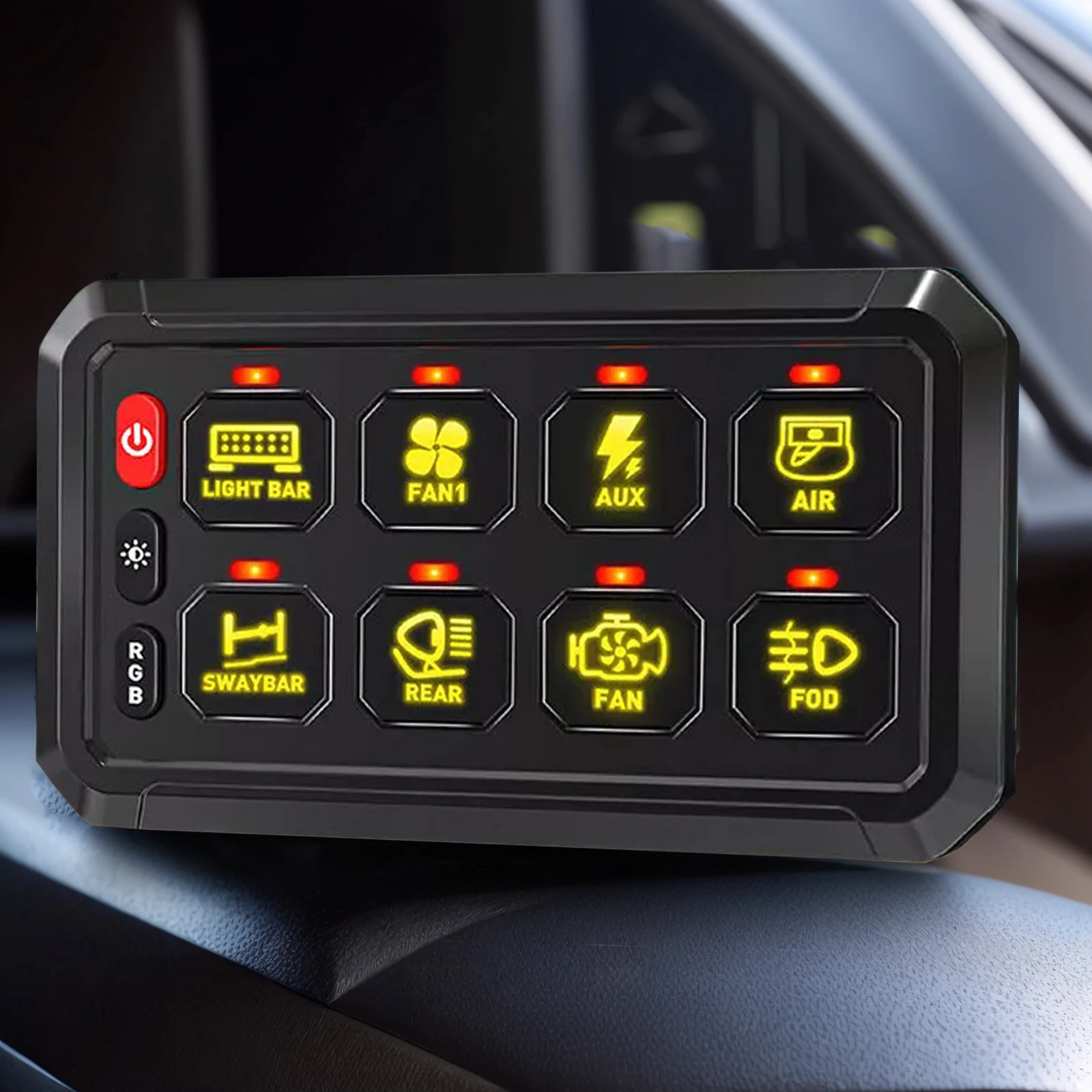 

8 Gang Switch Panel 12V On-Off LED Car Switch Panel Circuit Control Relay System for Car RV ATV SUV UTV Truck Marine
