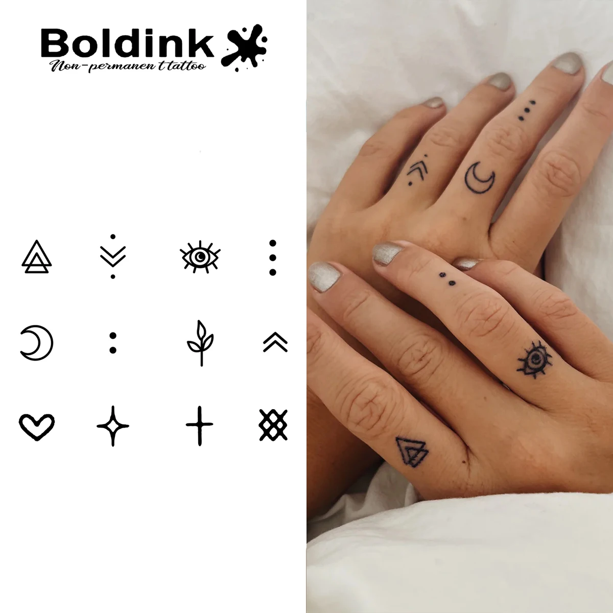 Boldink FingerTemporary Tattoo,Lasts To 15 Days New Technology Magic Waterproof Semi Permanent Sticker.
