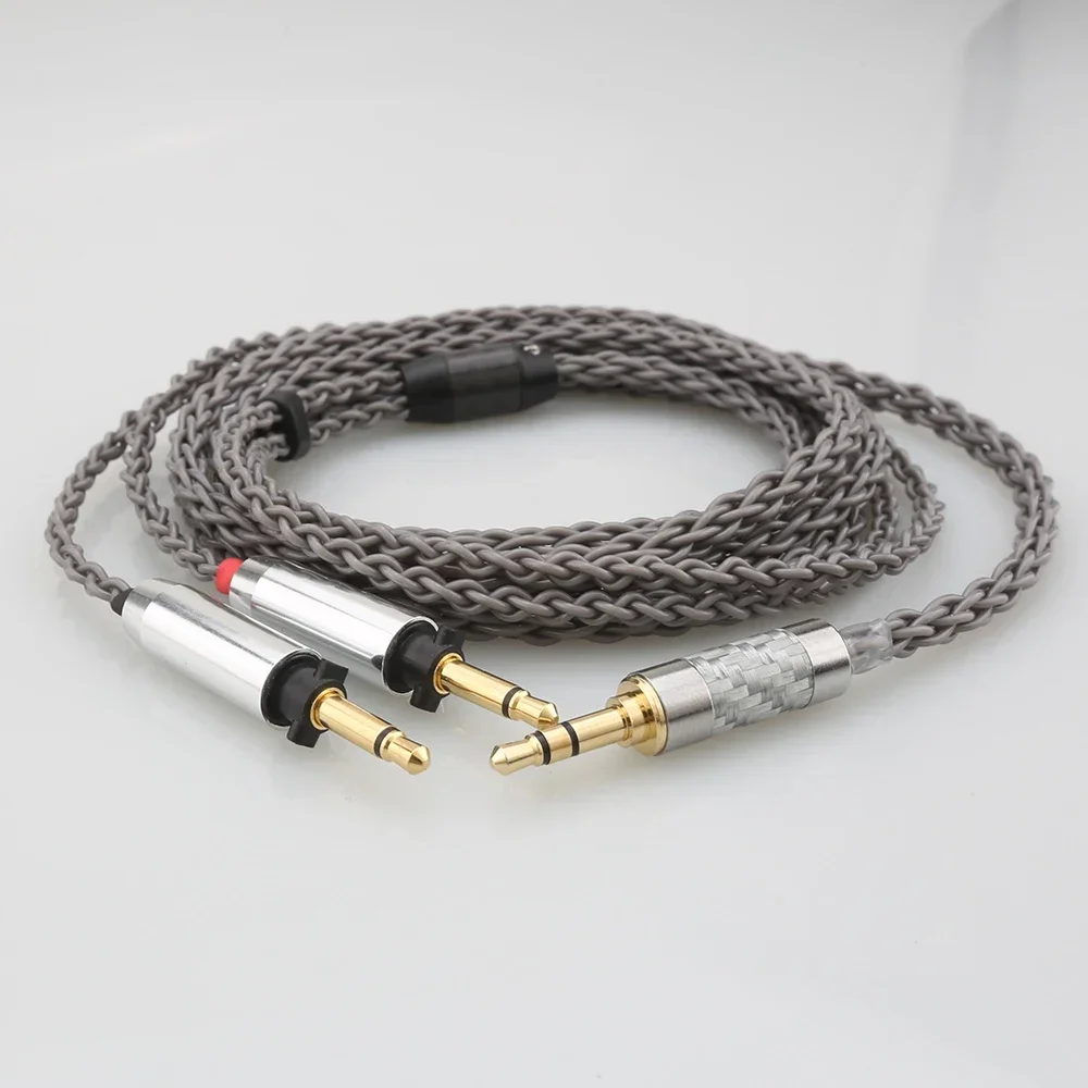 HiFi 8 Cores For Final SONOROUS IV VI VIII X Headphone Balance Cable Single Crystal Silver 2.5/3.5/4.4mm Headset Wire