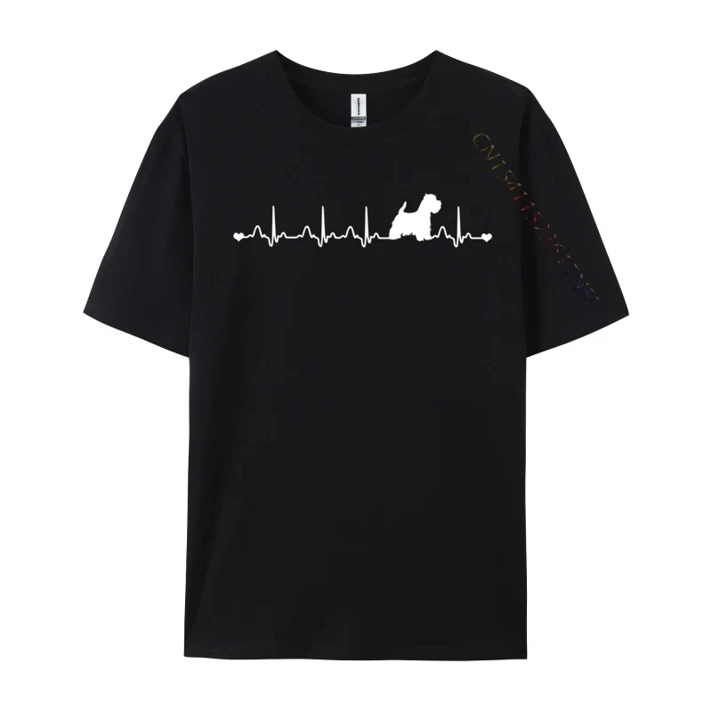 West Highland Terrier Heartbeat For Dog Mom Westie Party Watering Can Heartbeat T Shirt Tops Shirts For Men Company T-Shirts