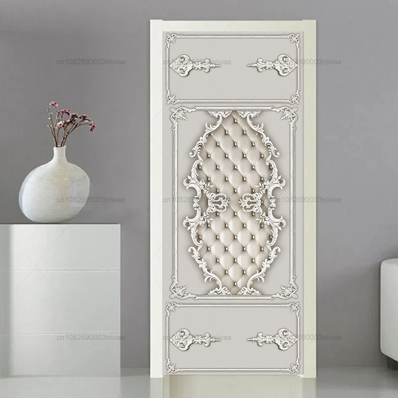 White European style door sticker, room decoration sticker, 3D wallpaper, PVC waterproof sticker