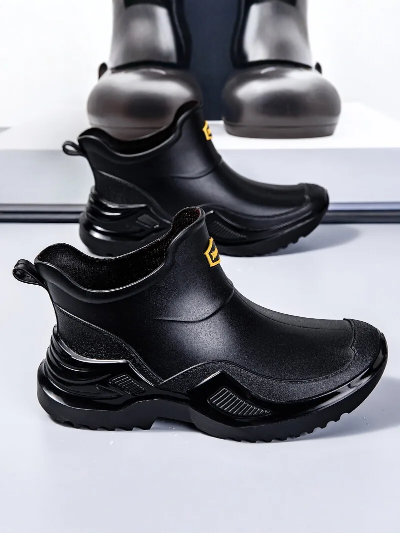 Men's Rain Boots 2026 New Summer Waterproof Non-slip Special for Rain Day Outdoor Fishing Delivery Rider Casual Flat Bottom