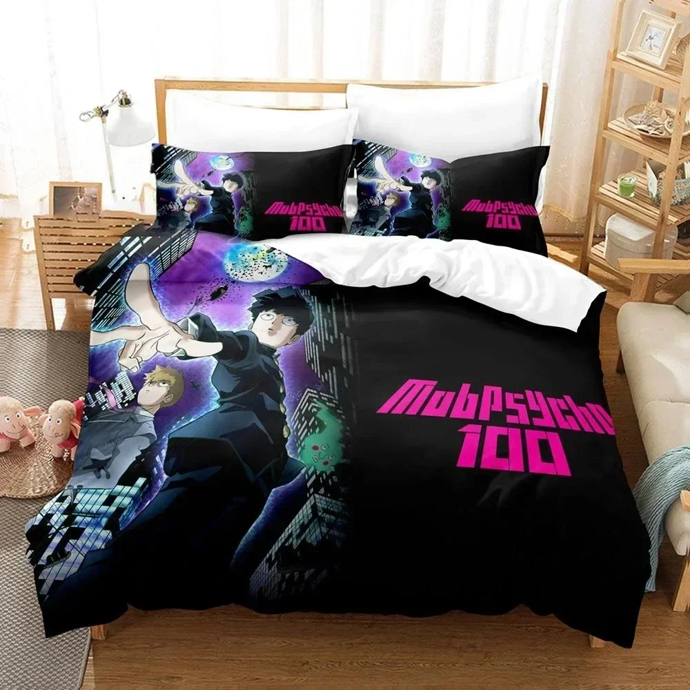 Exquisite New 3D Printed Mob Psycho 100 Bedding Set Anime Kageyama Shigeo Duvet Cover Double Twin Full Queen King Adult Kids Qui