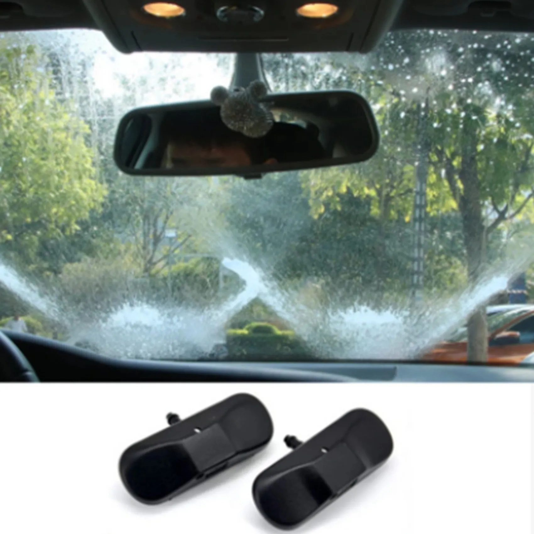 A73X-2PCS Windscreen Washer Jet Water Spray Nozzle With Heating For Passat B6 Jetta Golf Caddy 2KD955986 5M0955986C